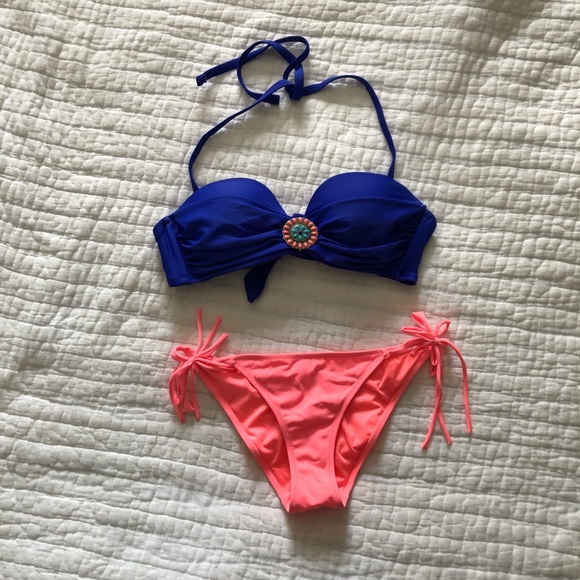 Xhilaration Blue Bra Bikini Top - Picture 4 of 4